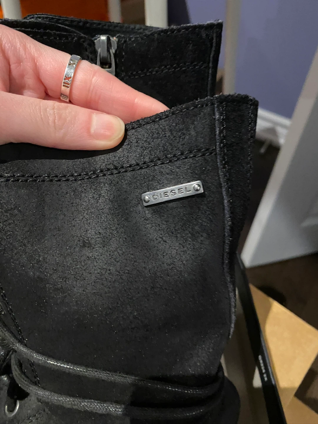 Diesel Black Suede Lace-Up Boots - photo 3