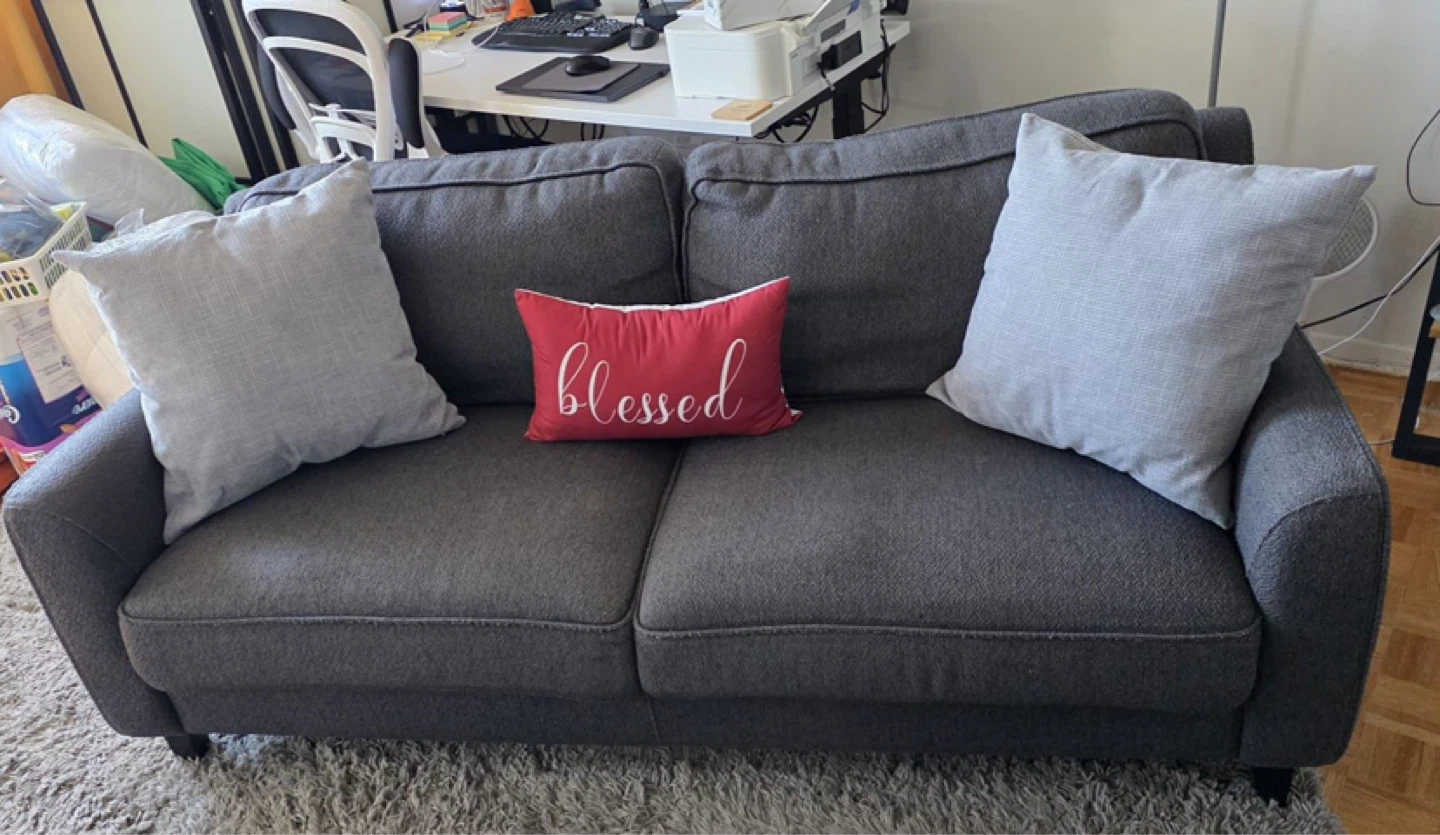 Dark Grey Loveseat Sofa - photo 2