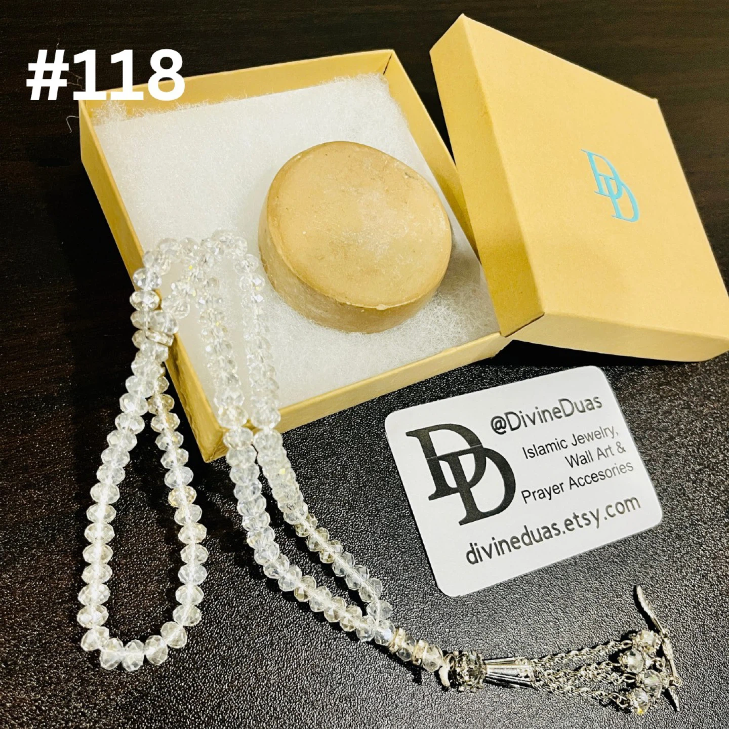 Crystal Prayer Beads and Karbala Turbah Set