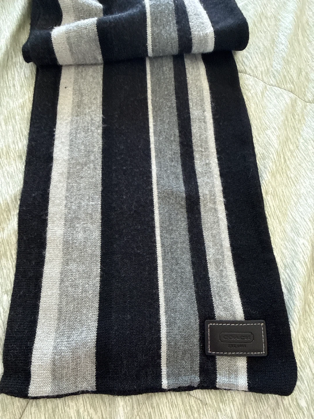 Coach Striped Wool Scarf - photo 2