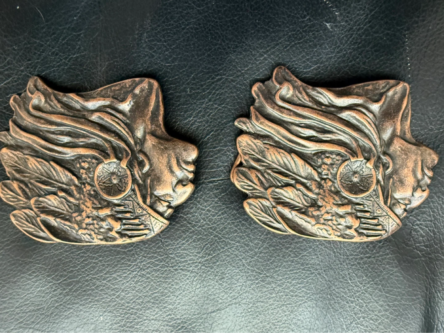 Vintage Native American Chief Belt Buckle Set - photo 3