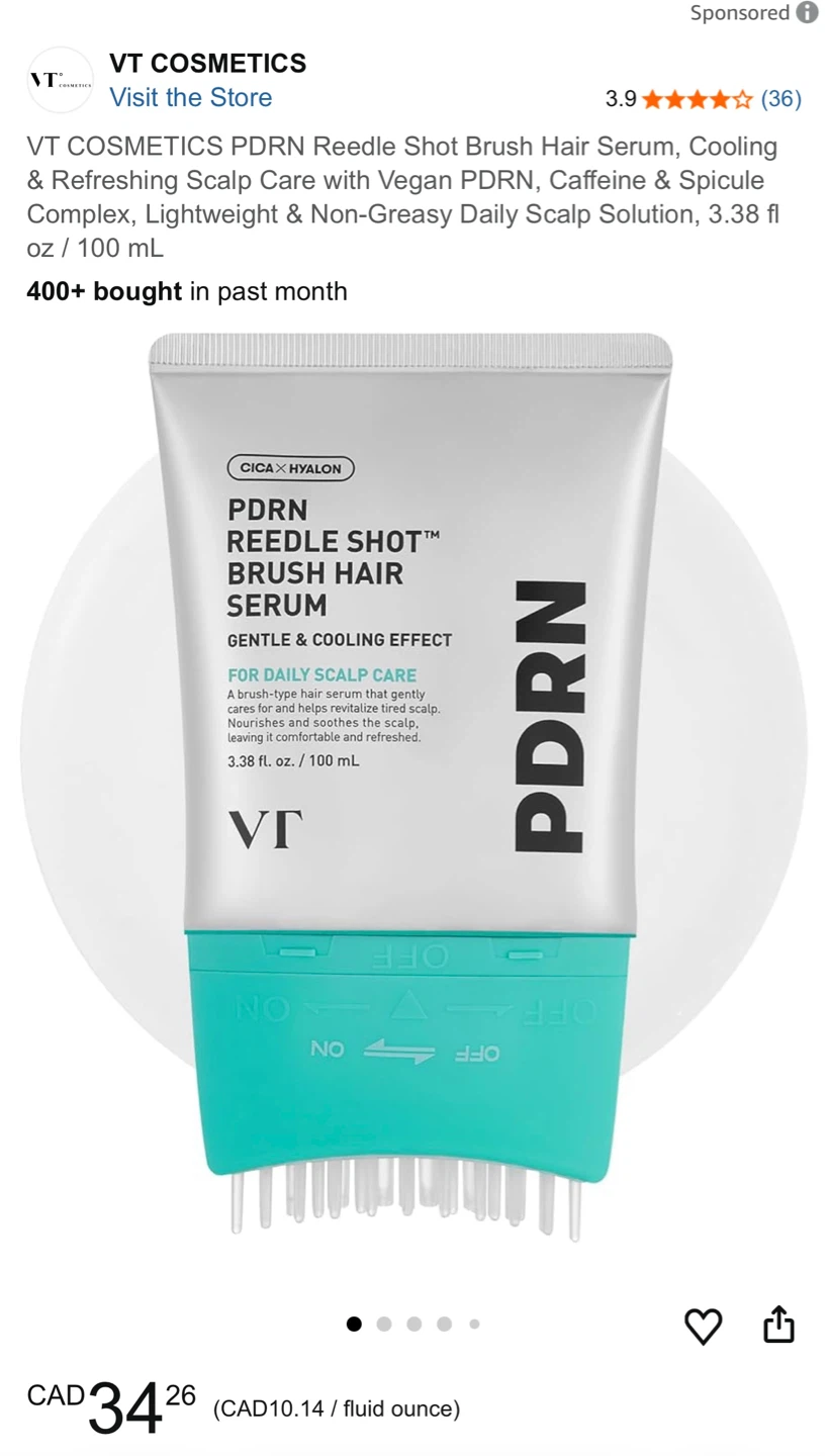New-VT COSMETICS PDRN Reedle Shot Brush Hair Serum 100 mL - photo 4