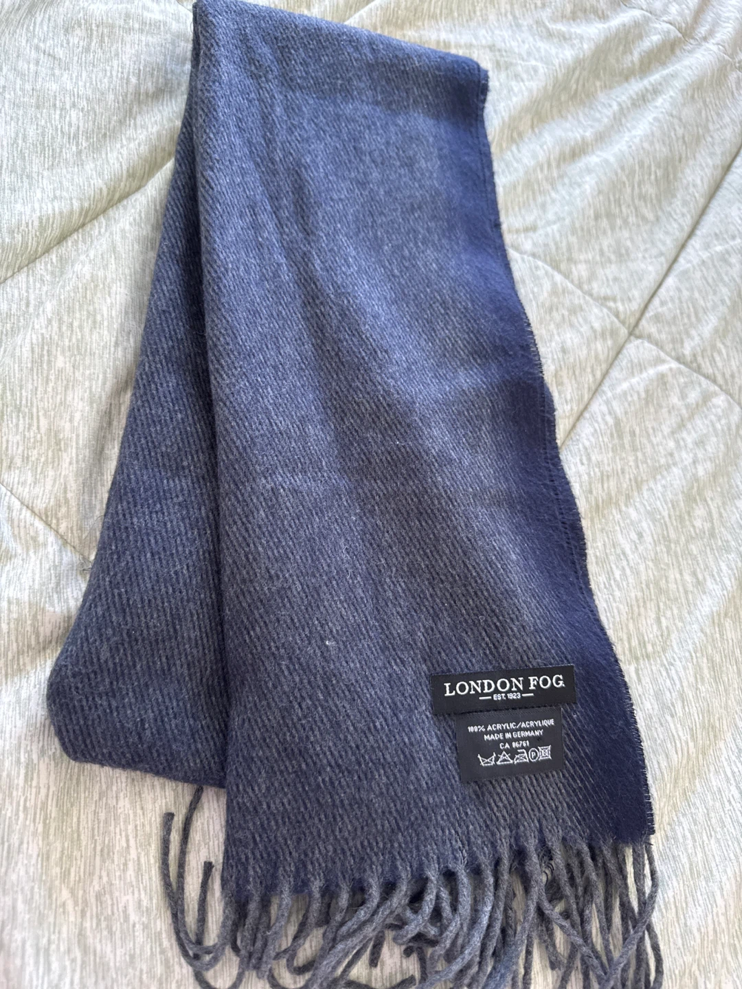London Fog Blue Ombre Acrylic Scarf