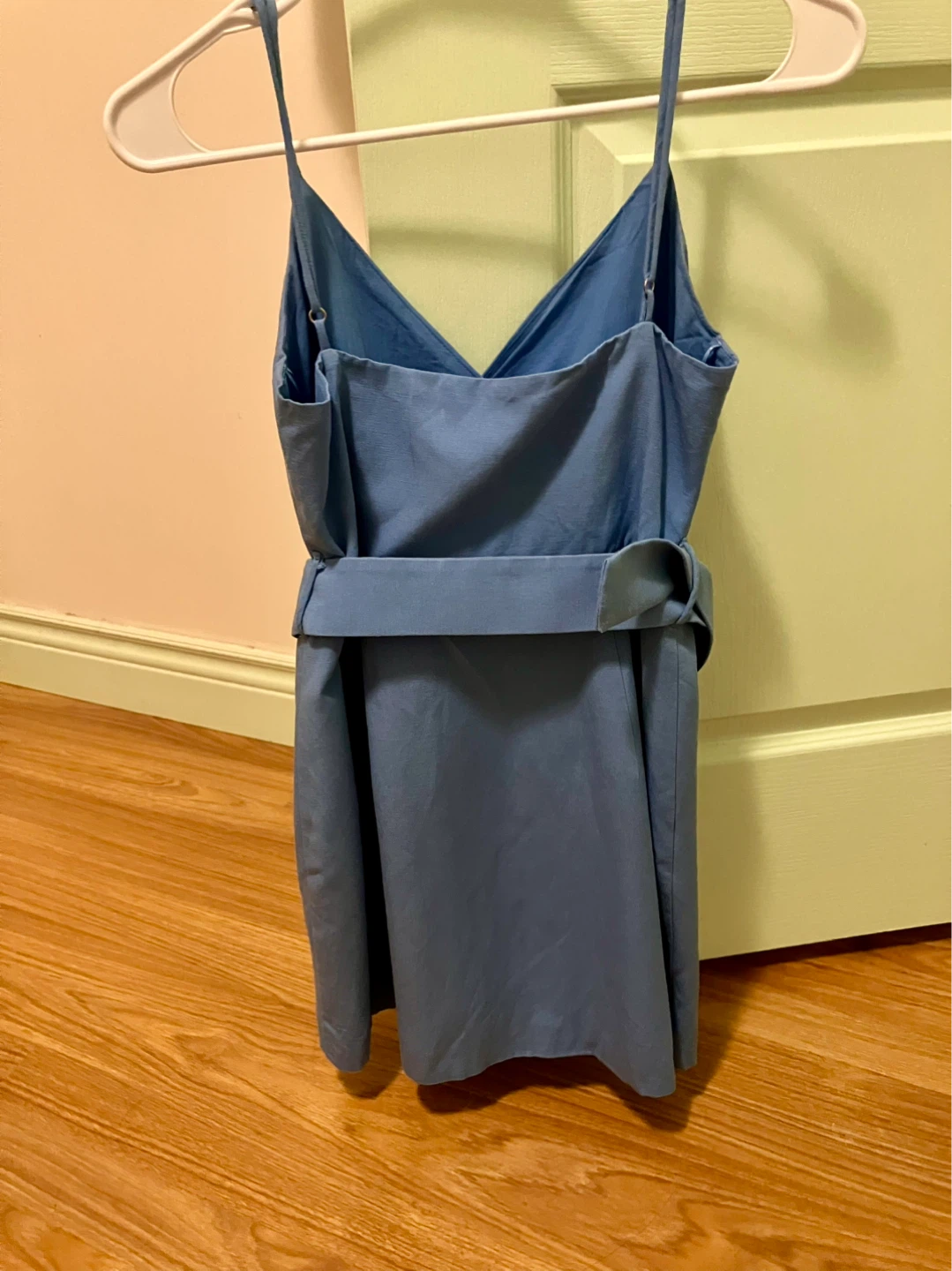 Blue Spaghetti Strap Dress with Belt - photo 2