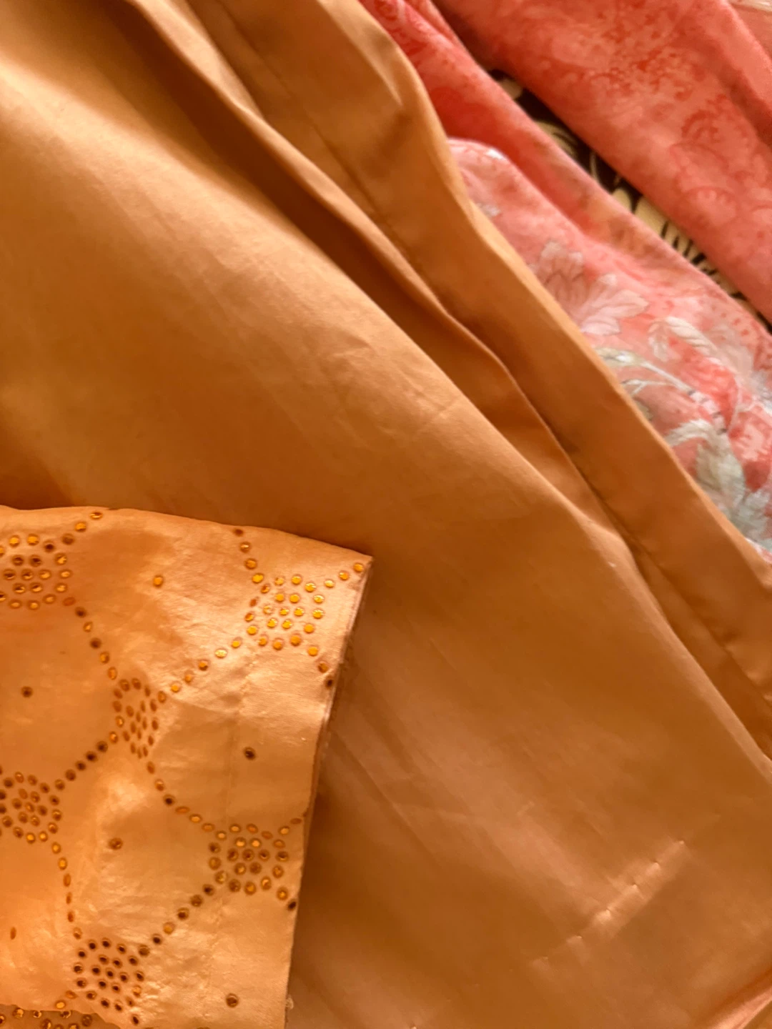 3-Piece Orange Embroidered Fabric Set with Dupatta - photo 3