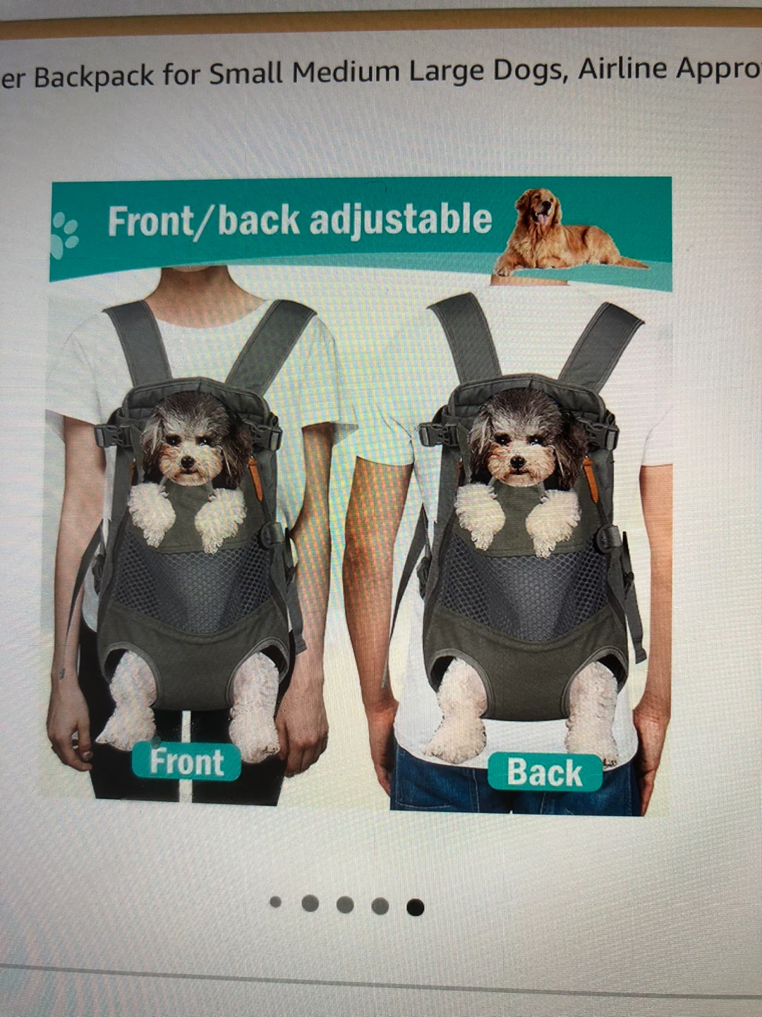 DogLemi Pet Carrier backpack Sm to Lg Dogs - Green/Black
