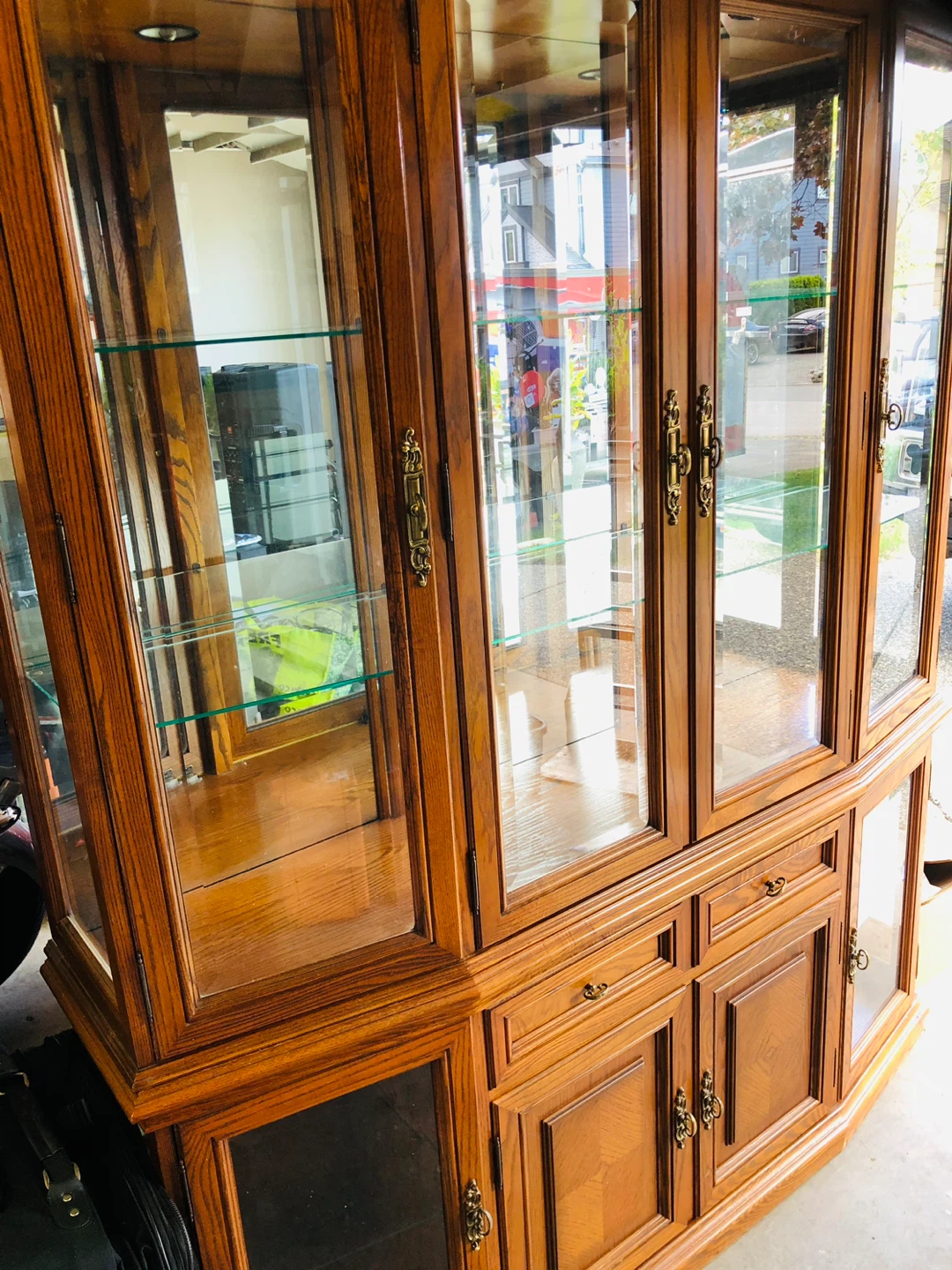 Wooden Curio Cabinet with Glass Doors - photo 2