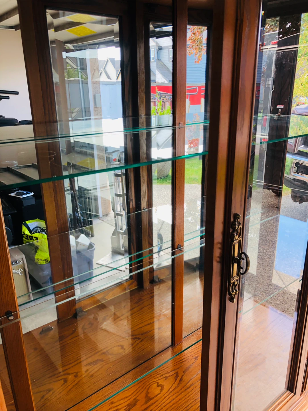 Wooden Curio Cabinet with Glass Doors - photo 3