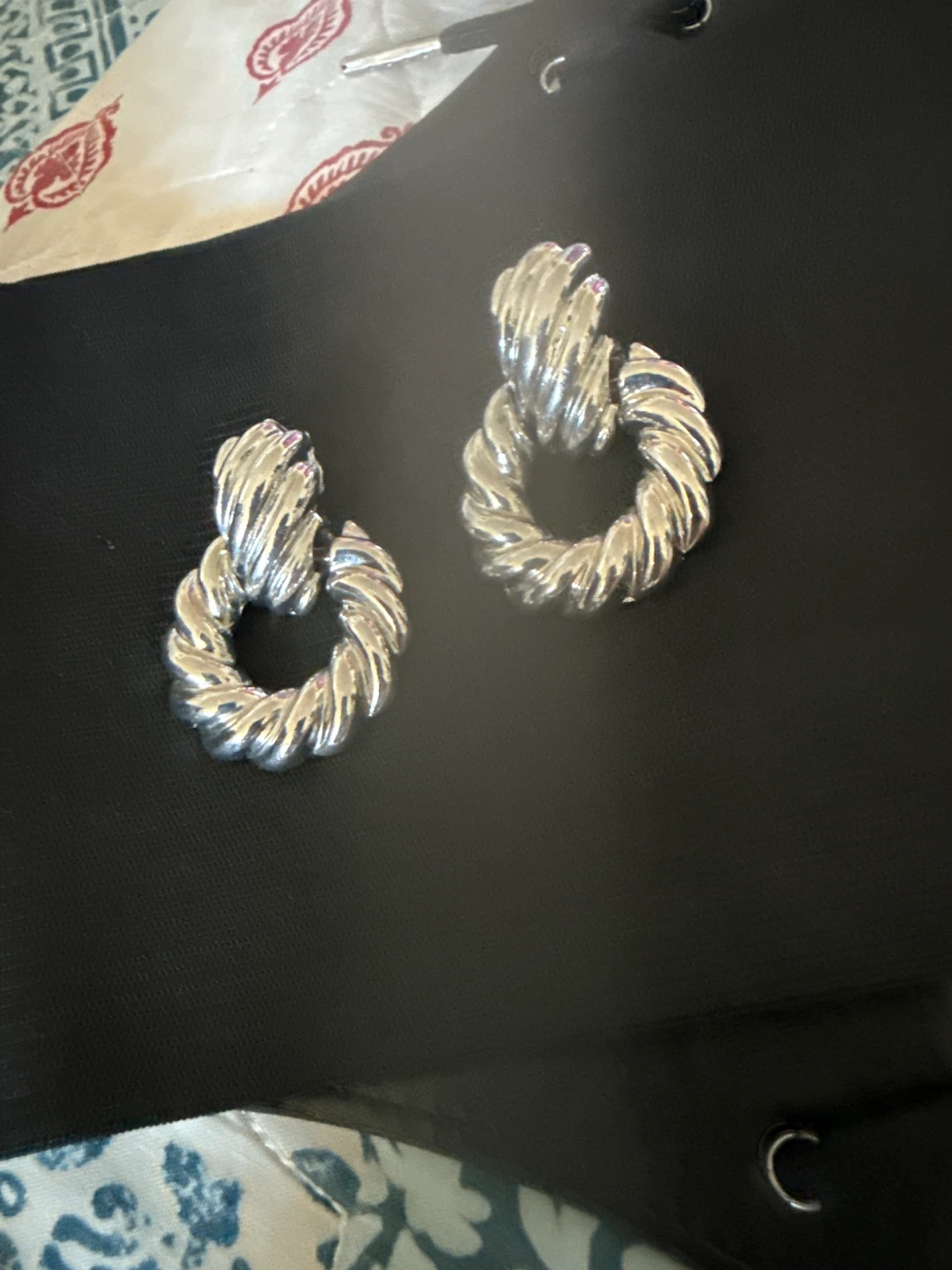 Twisted Hoop Drop Earrings