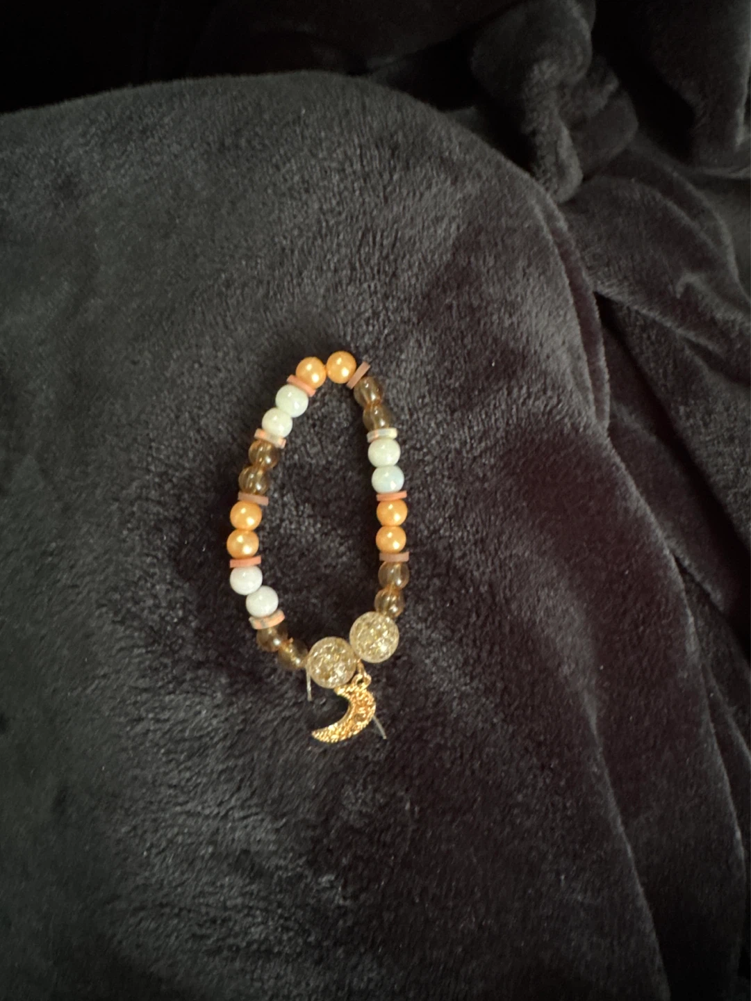 Handmade Moon Charm Beaded Bracelet 🌙✨