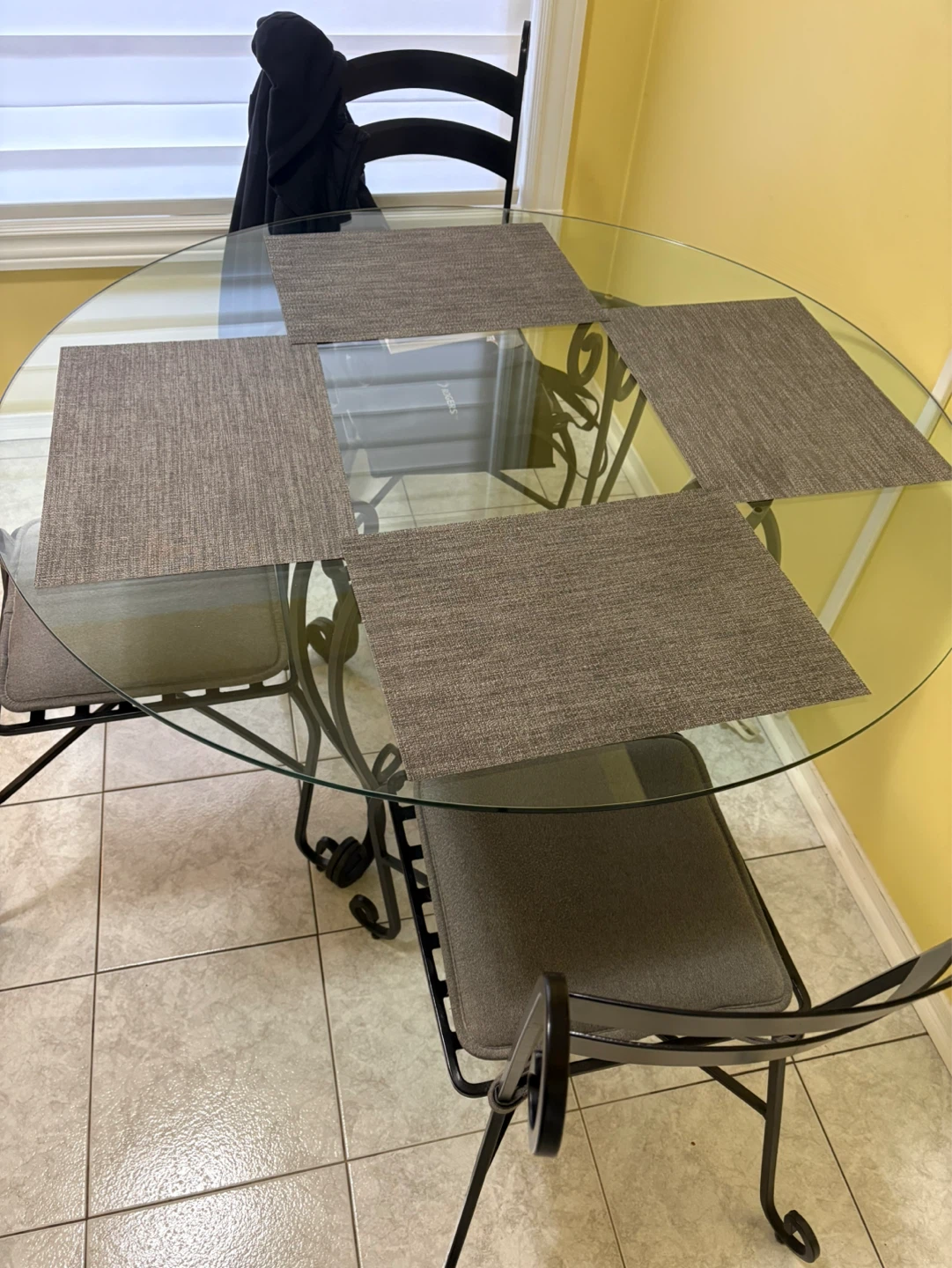 Glass Top Dining Table with Metal Base - photo 2