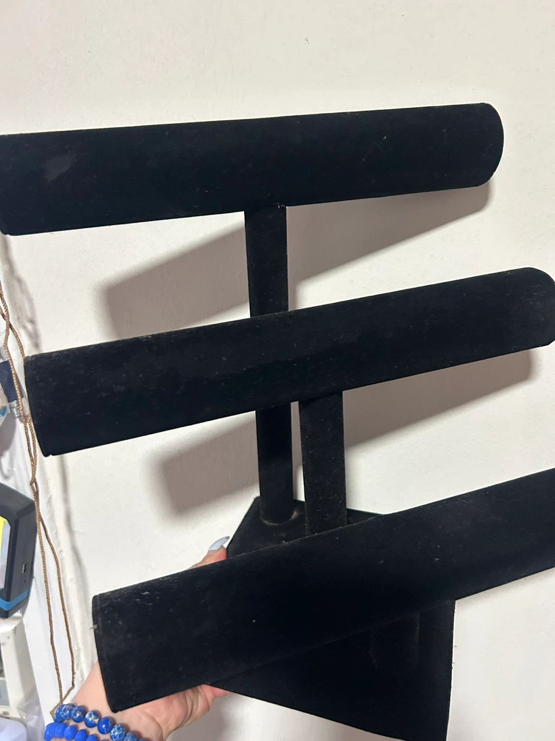 Black 3-Tier Velvet Bracelet Display Stand