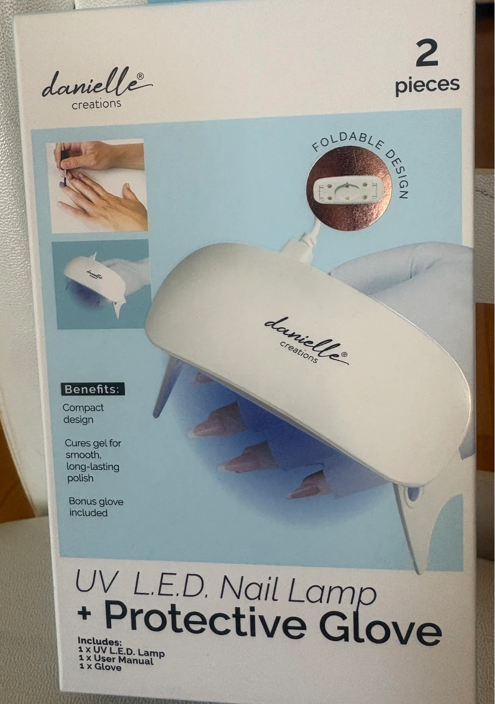 Danielle Creations UV LED Nail Lamp + Protective Glove Kit - photo 2