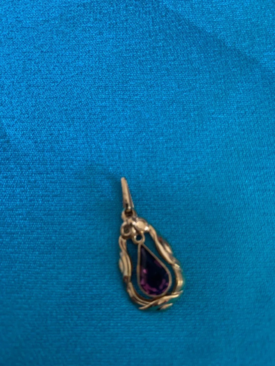 Gold plated pendant with Purple Gemstone - photo 4
