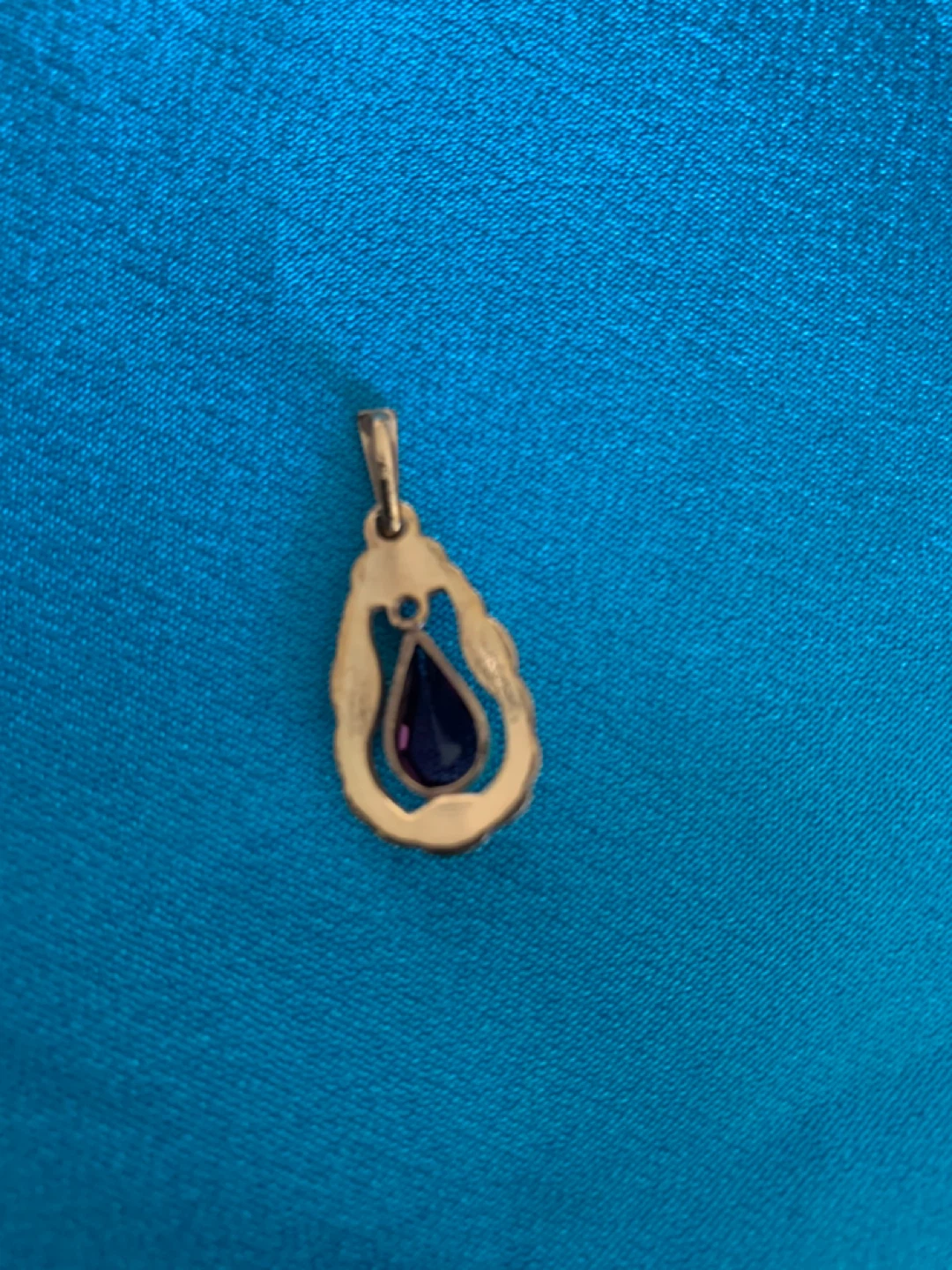 Gold plated pendant with Purple Gemstone - photo 2