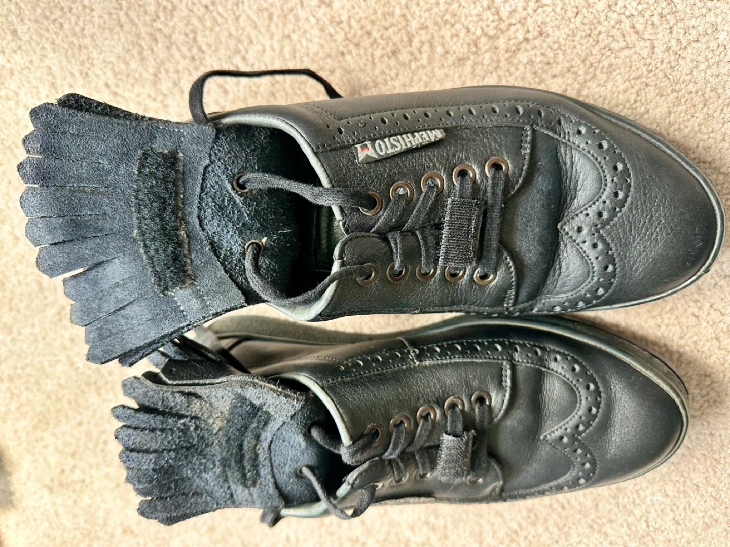 Mephisto Black Leather Golf Shoes EUR 7.5 / US 8 - photo 4