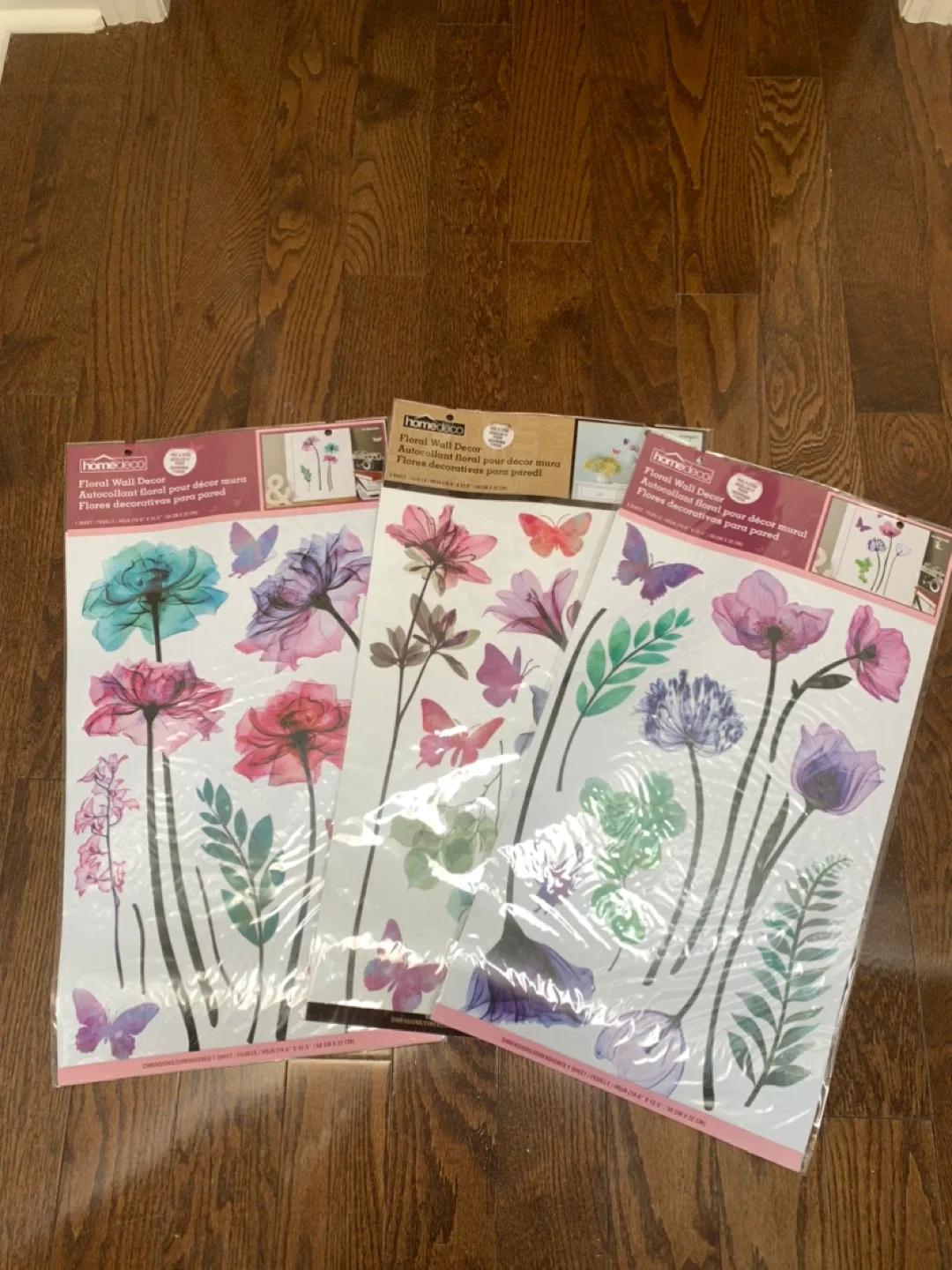 HomeDeco Floral Wall Decor Stickers (Set of 3)