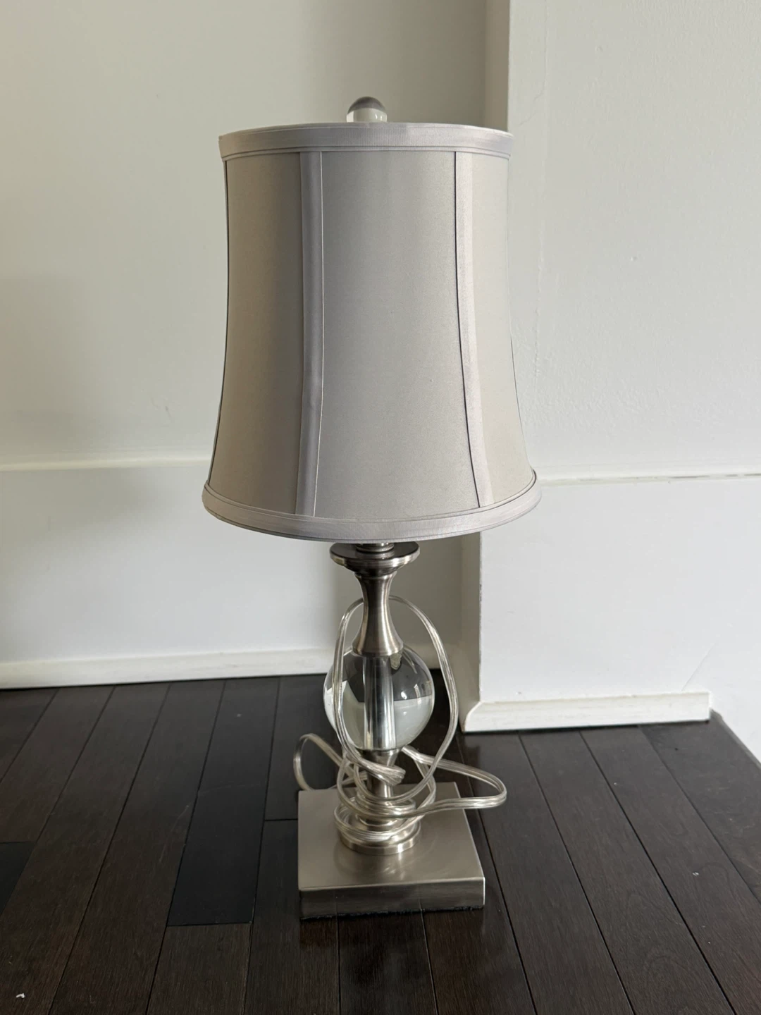 Silver Table Lamp with Crystal Accent - photo 2