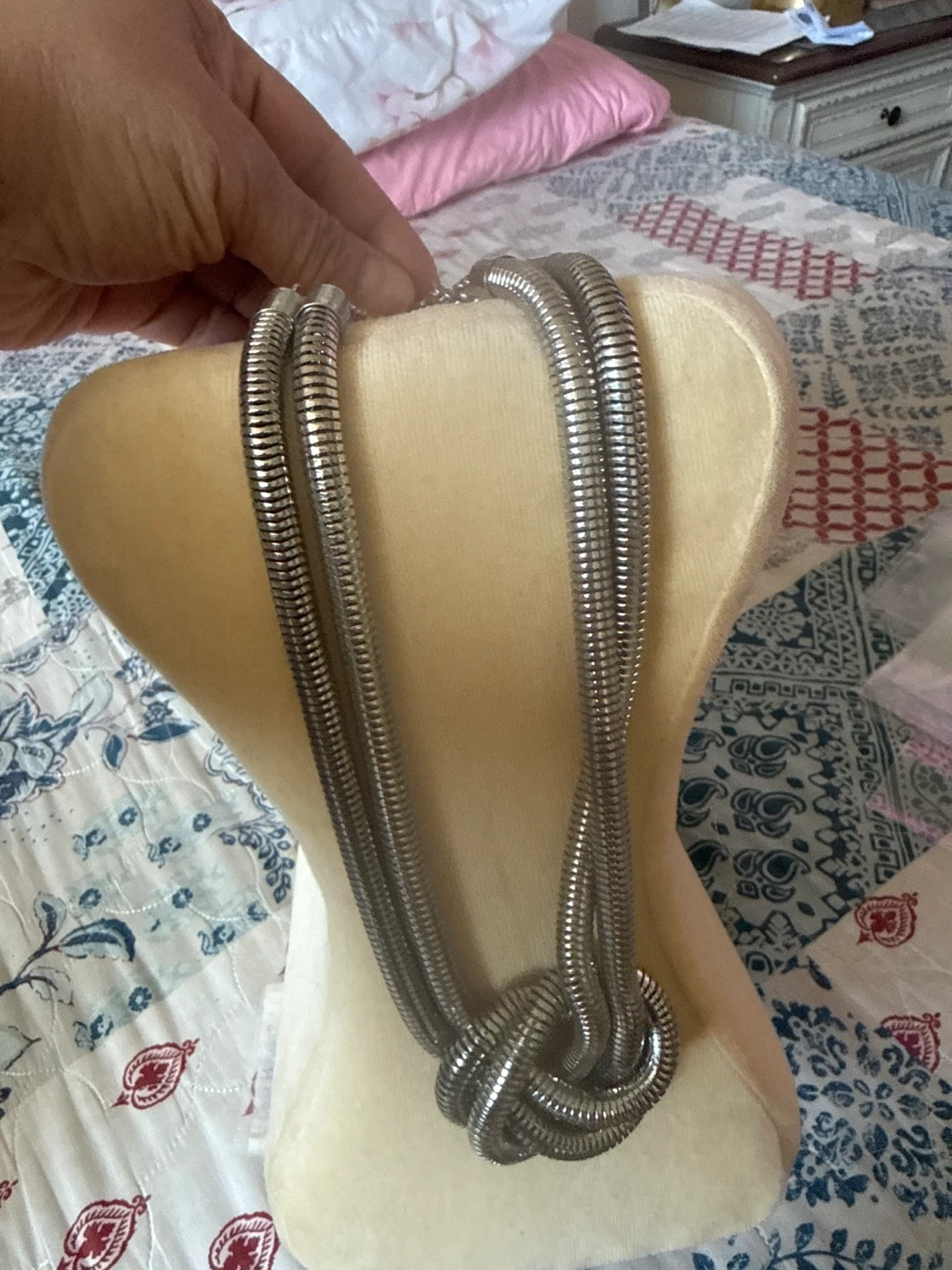 Silver Tone Snake Chain Necklace