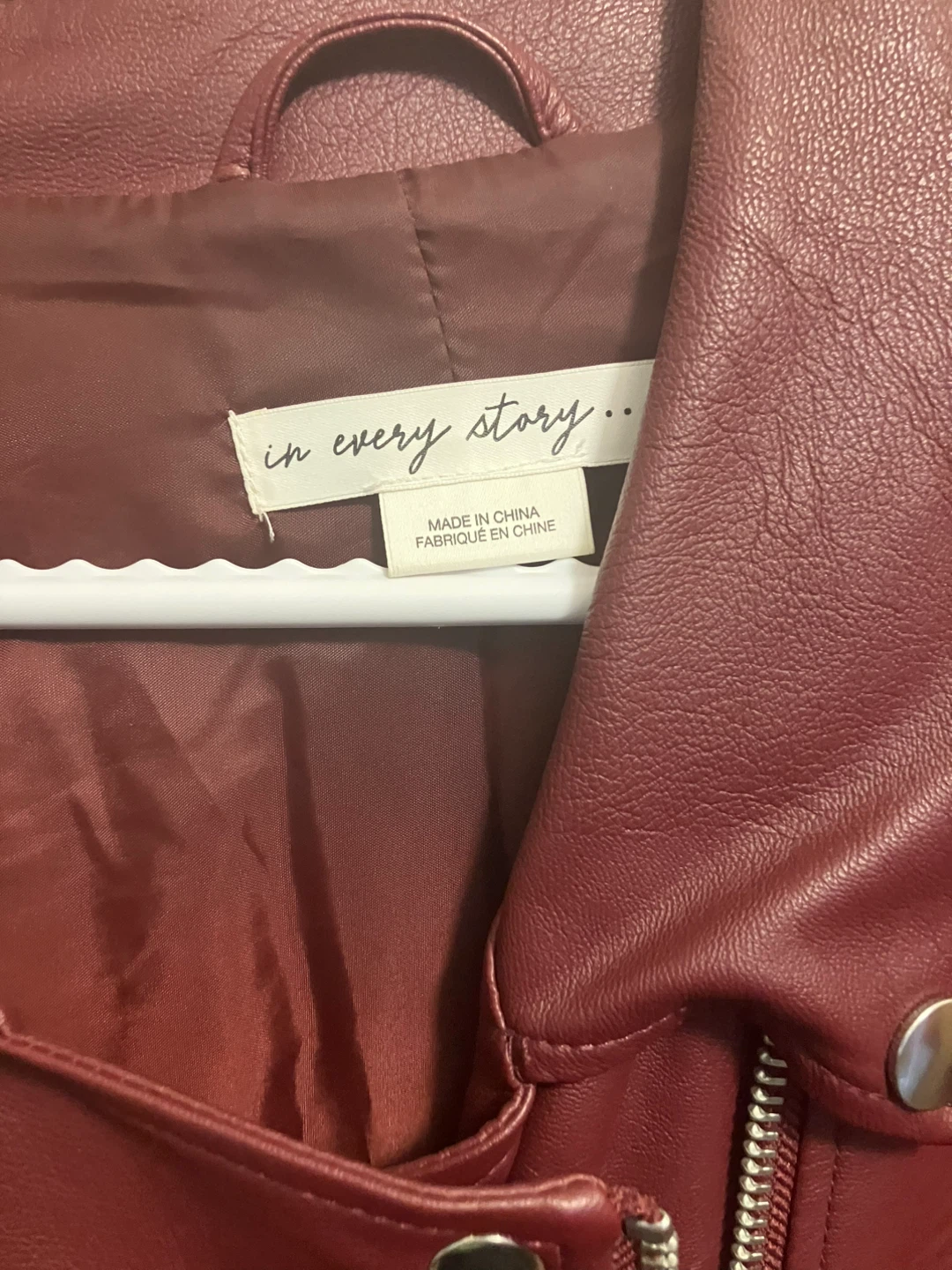 In Every Story Burgundy Faux Leather Moto Jacket - photo 2