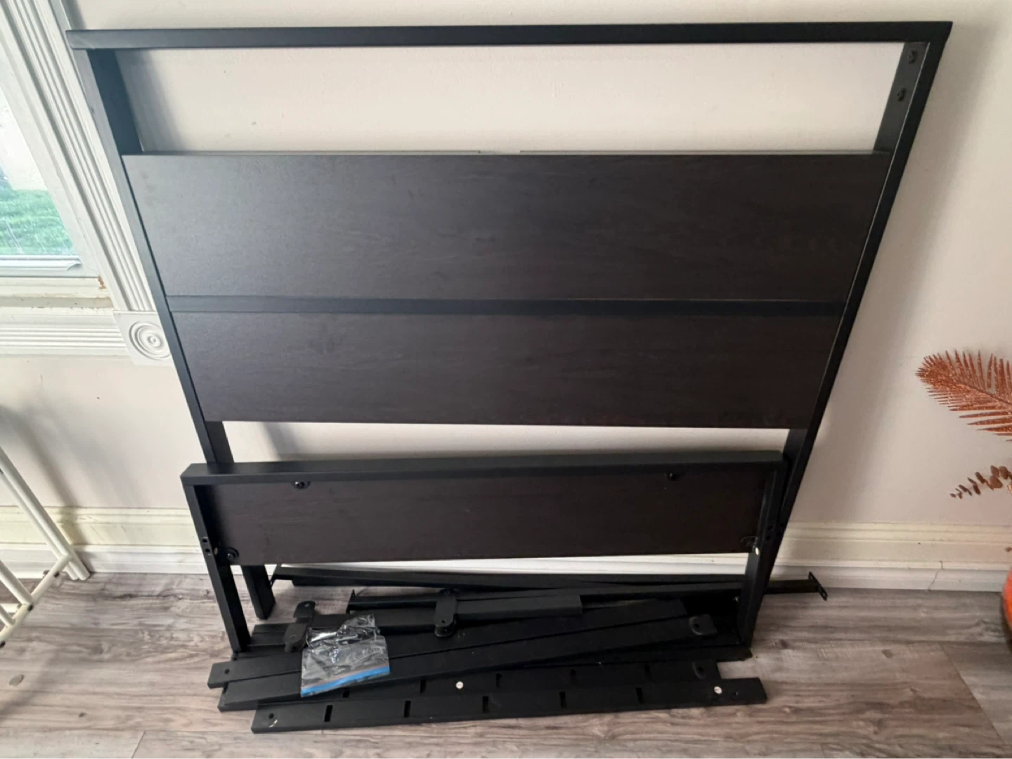 Black Metal Bed Frame with Headboard - photo 3