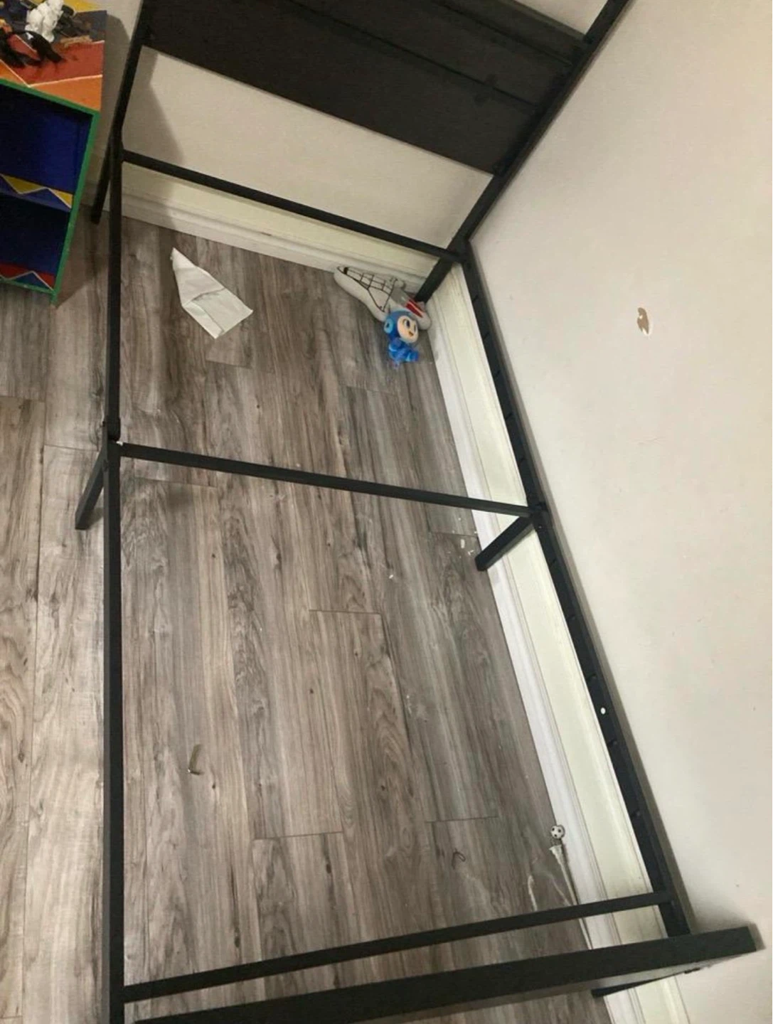 Black Metal Bed Frame with Headboard - photo 2