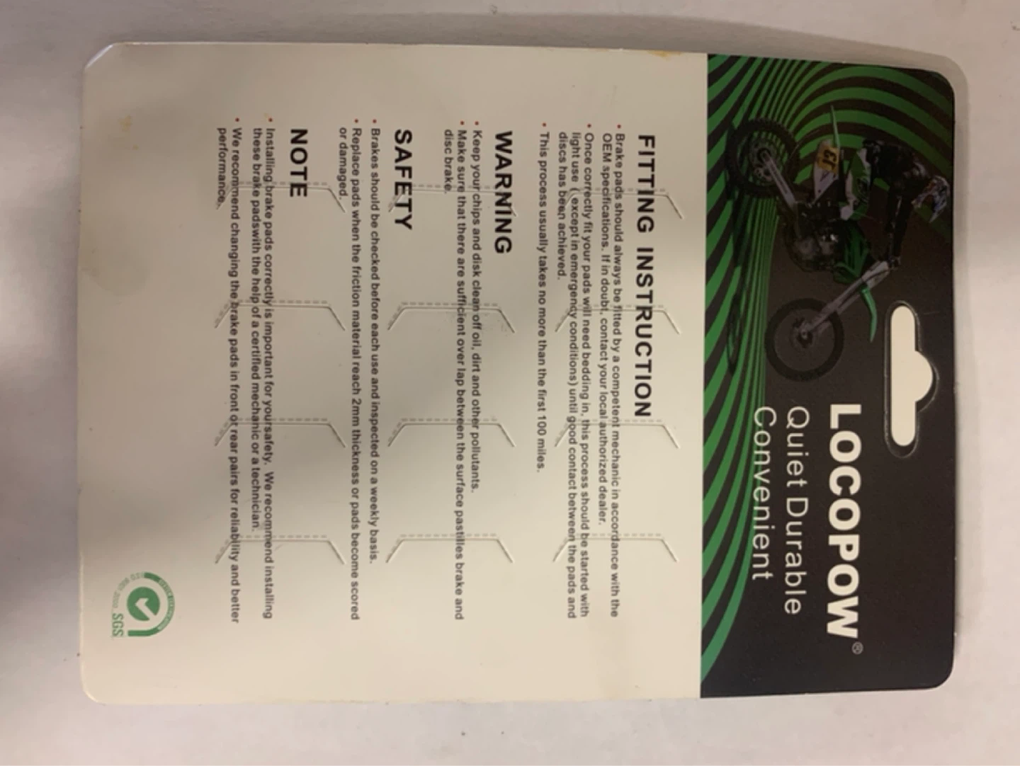 LOCOPOW Motorcycle Brake Pads - photo 4