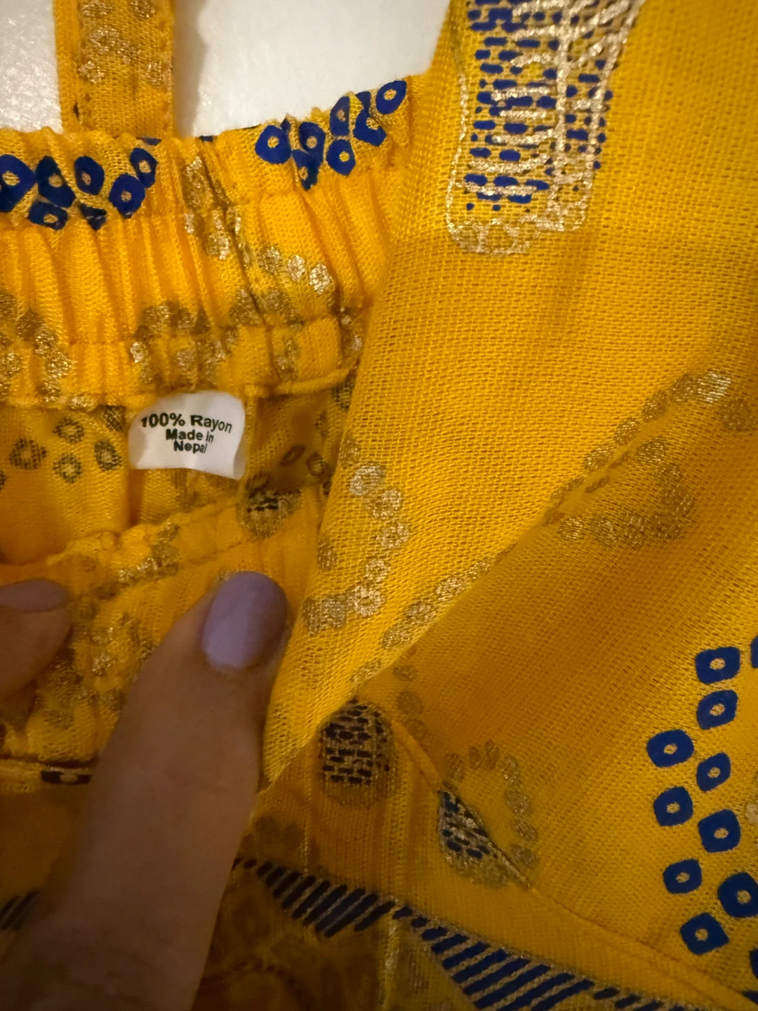 Yellow Elephant Print Halter Jumpsuit - 100% Rayon - photo 3