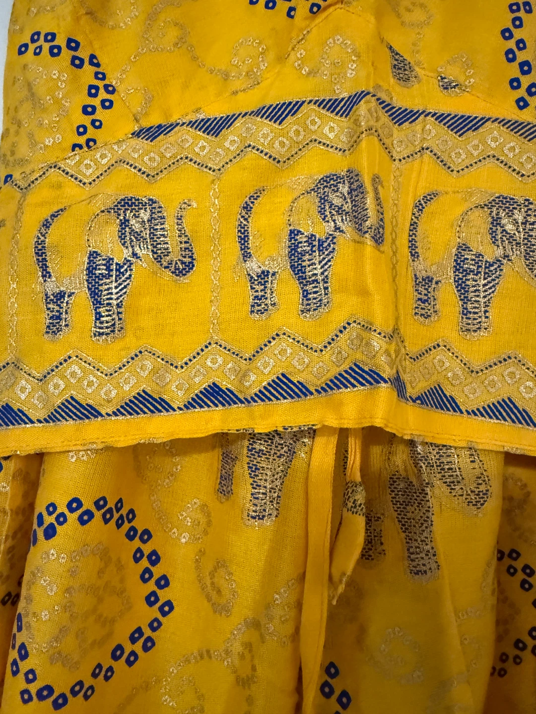Yellow Elephant Print Halter Jumpsuit - 100% Rayon - photo 5