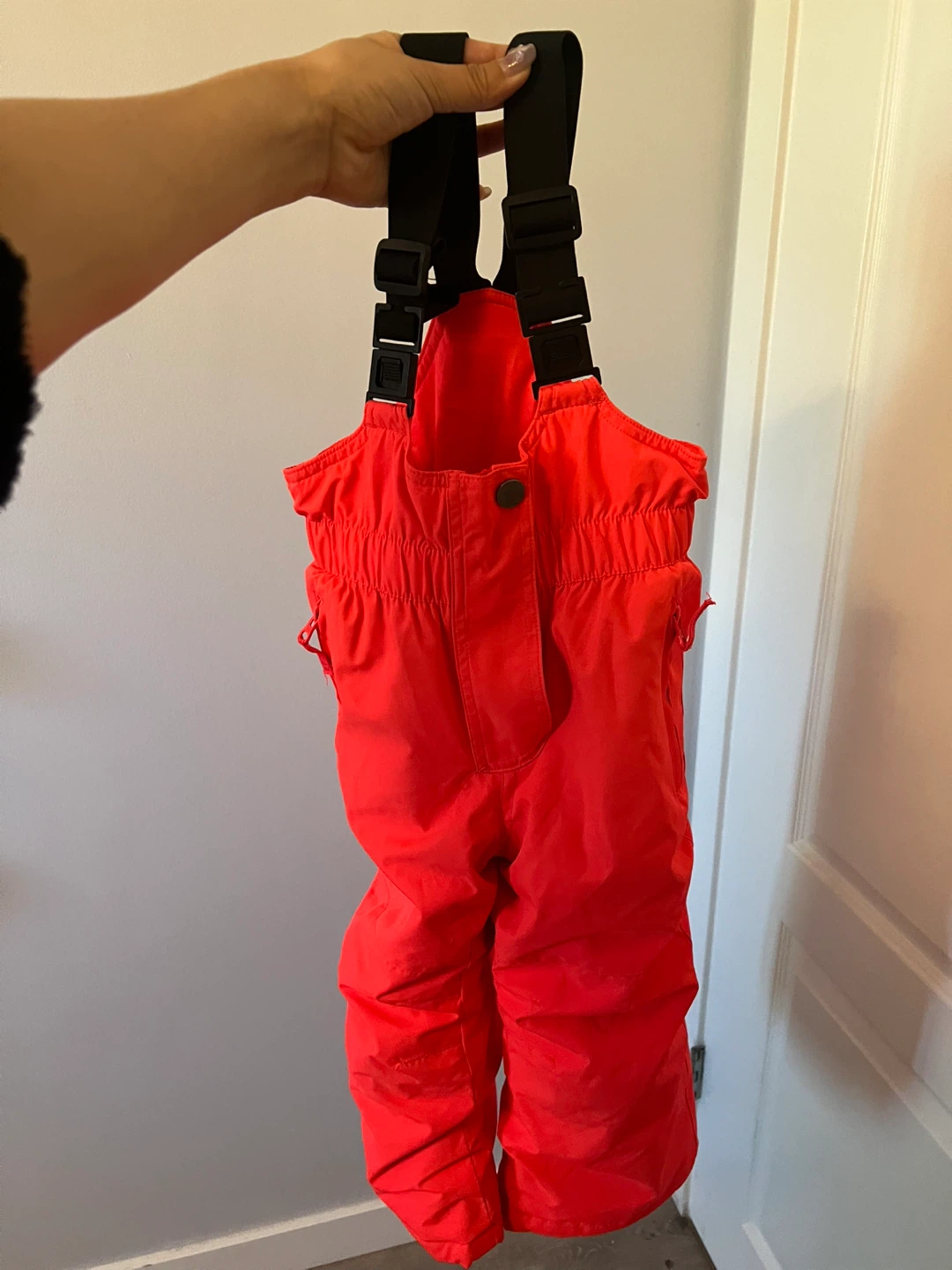 Kids Ski Snow Bib Pants - Red - 3T