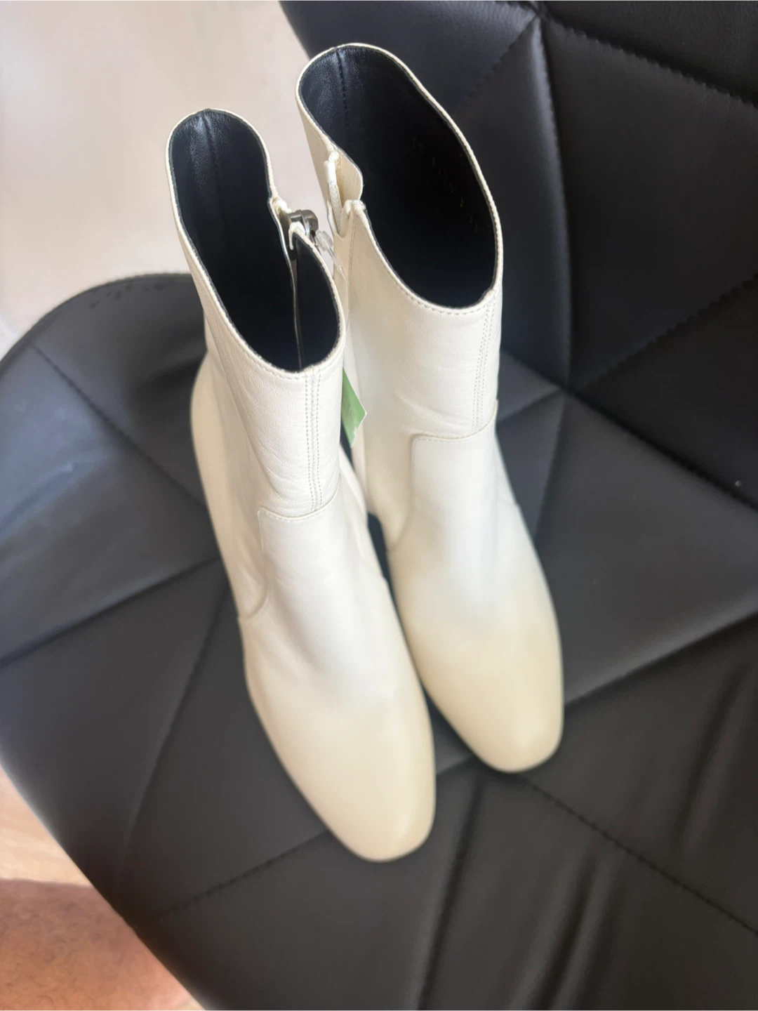 Saint Laurent Paris White Leather Ankle Boots Size 37 - photo 5