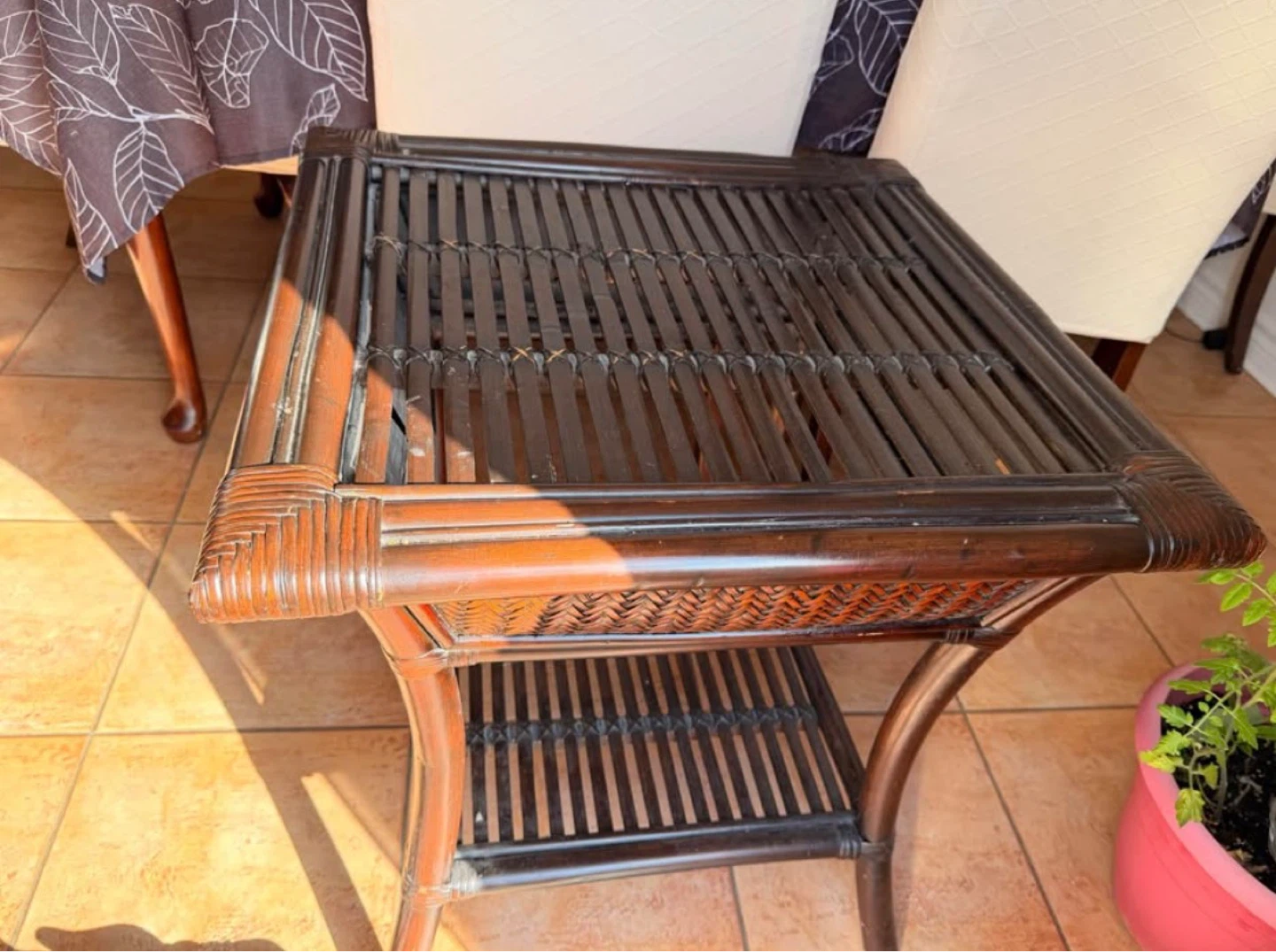 Dark Brown Wicker Side Table - photo 4