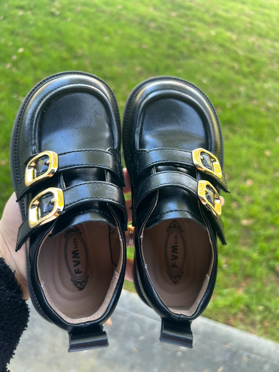 Black Kids Buckle Shoes