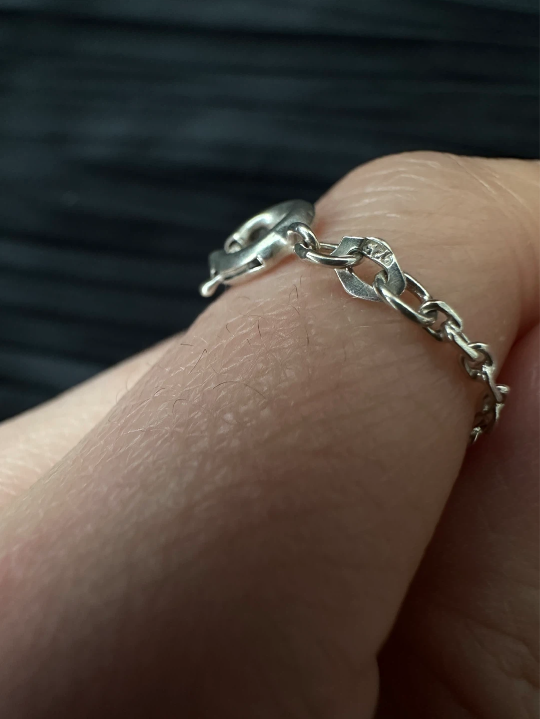 Vintage 925 dainty Silver Charm Bracelet with Hearts - photo 4