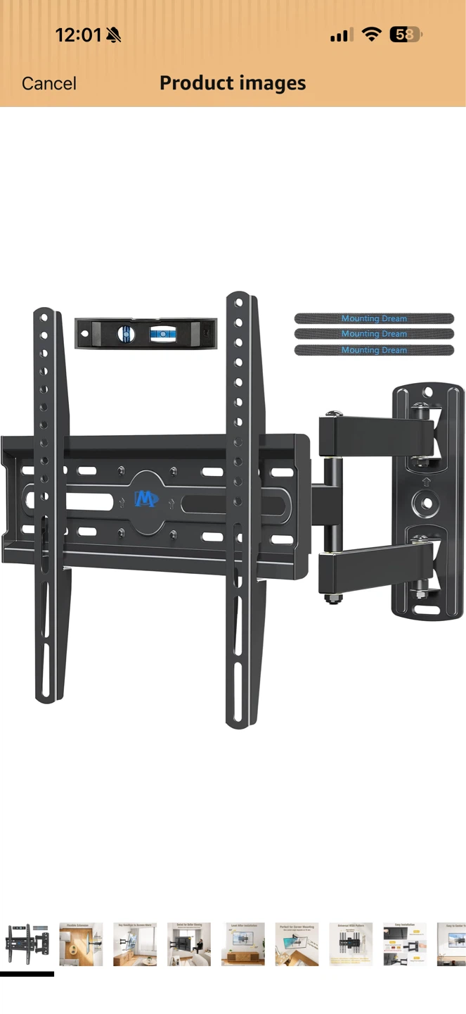 Mounting Dream Full Motion TV Wall Mount for 26"-55" TVs