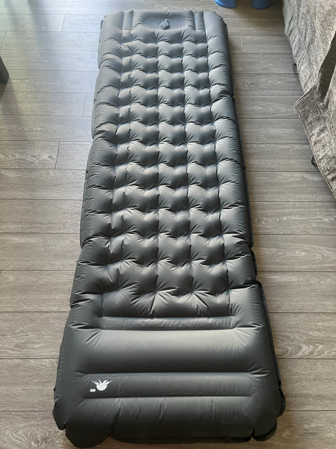 Grey Inflatable Sleeping Pad with Built-in Foot Pump - photo 2