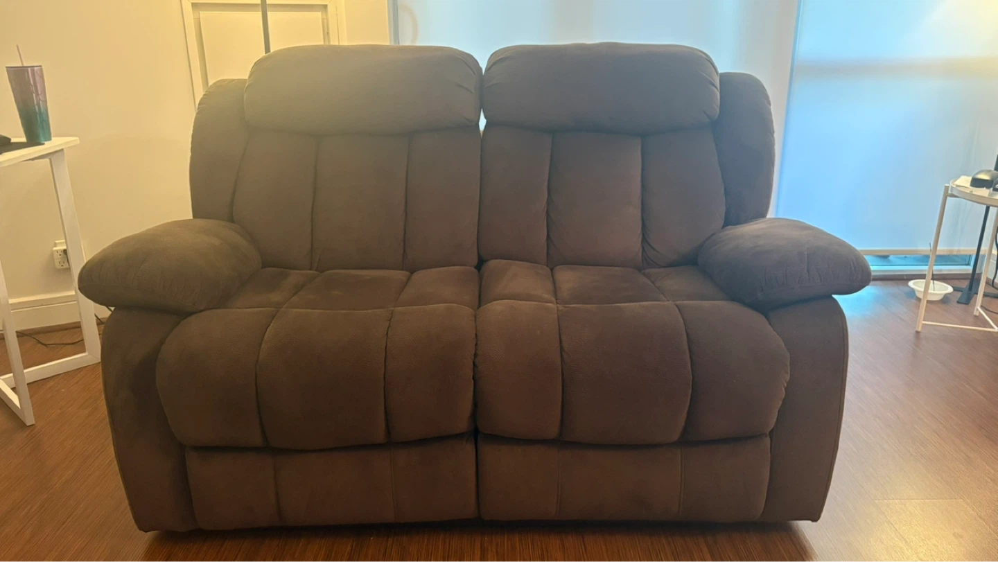 Brown Reclining Loveseat