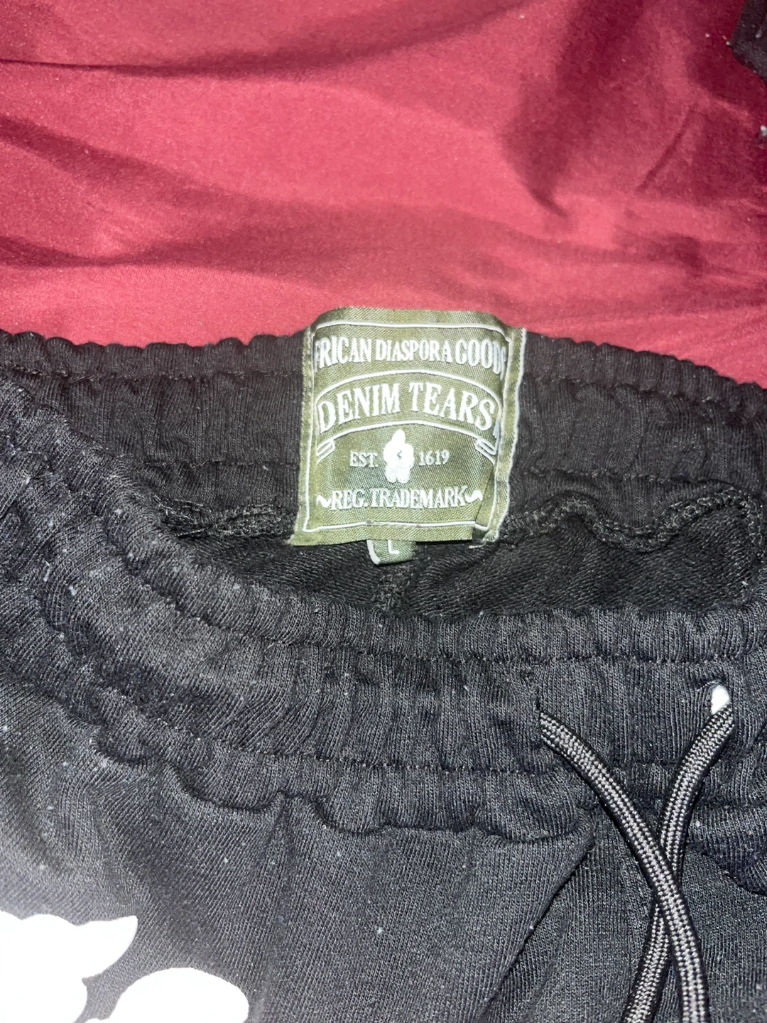 Denim Tears Black Sweatpants with White Print - photo 2