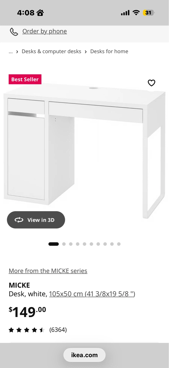 IKEA MICKE Desk White - photo 2
