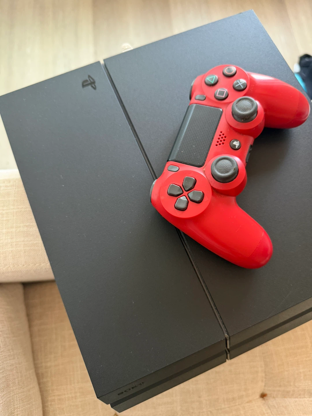 Sony PlayStation 4 (PS4) Console with Red Controller