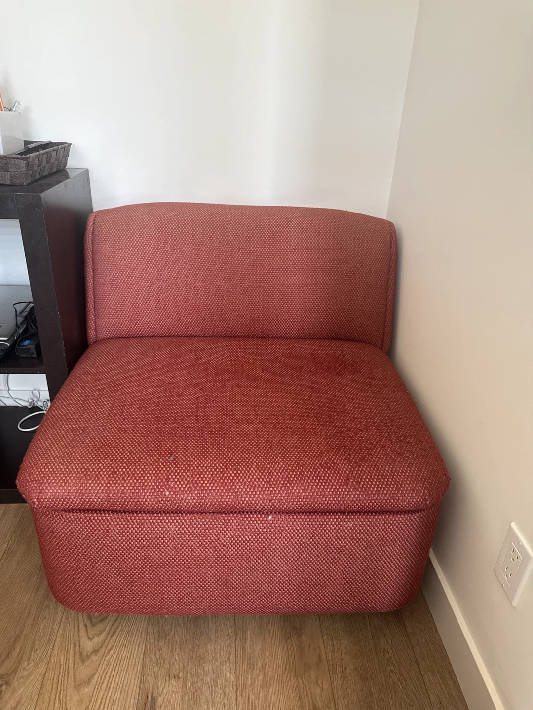 Red accent chair