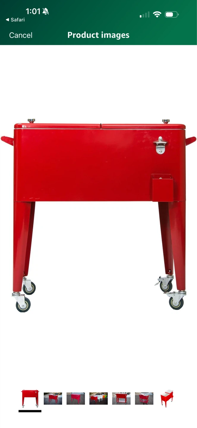 Perma Steel Standing Metal Cooler (Red)