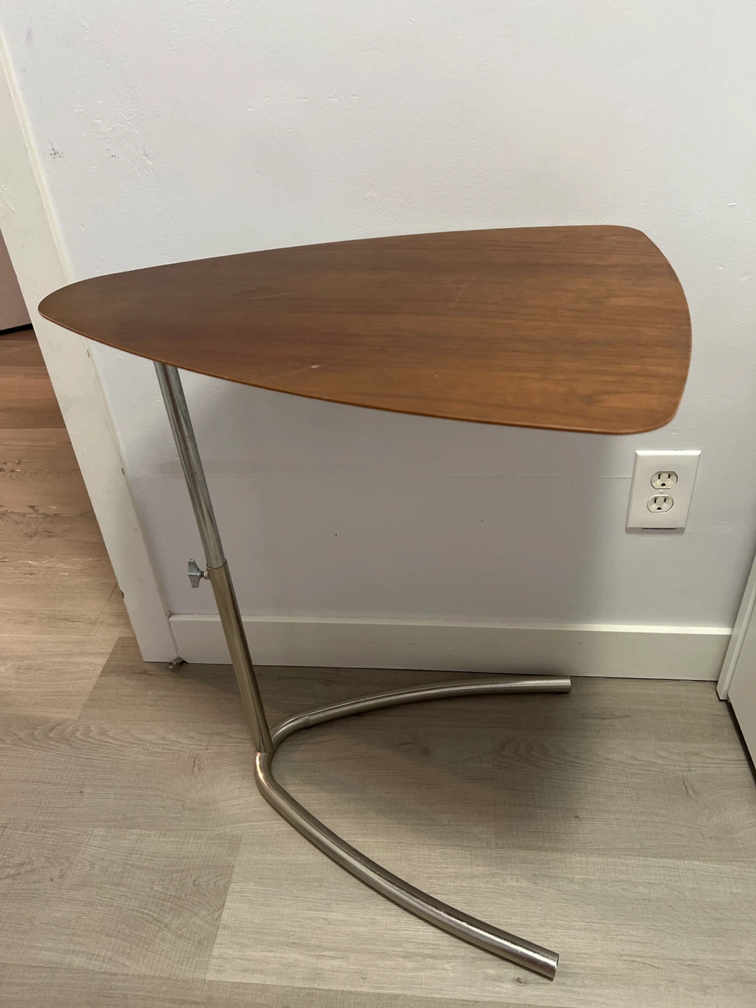 Mid-Century Modern Walnut and Chrome Accent Table - photo 4