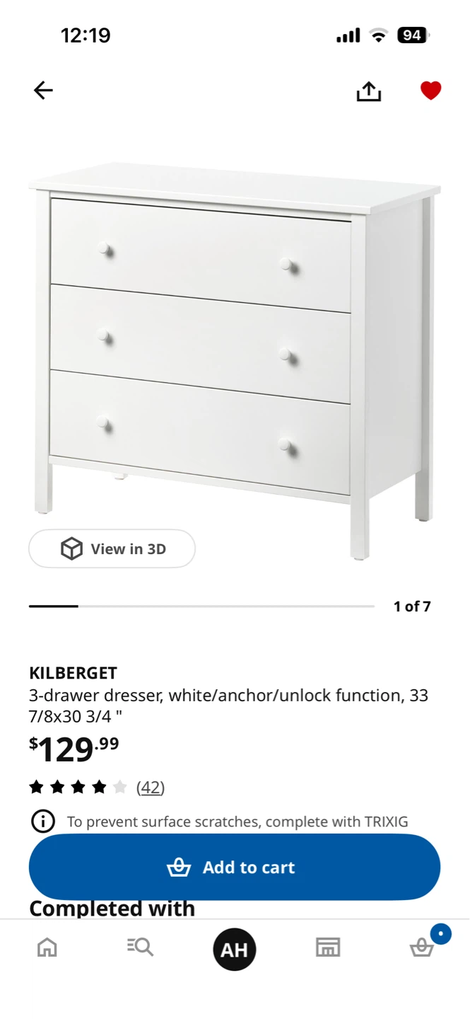 IKEA KILBERGET 3-Drawer Dresser - photo 3
