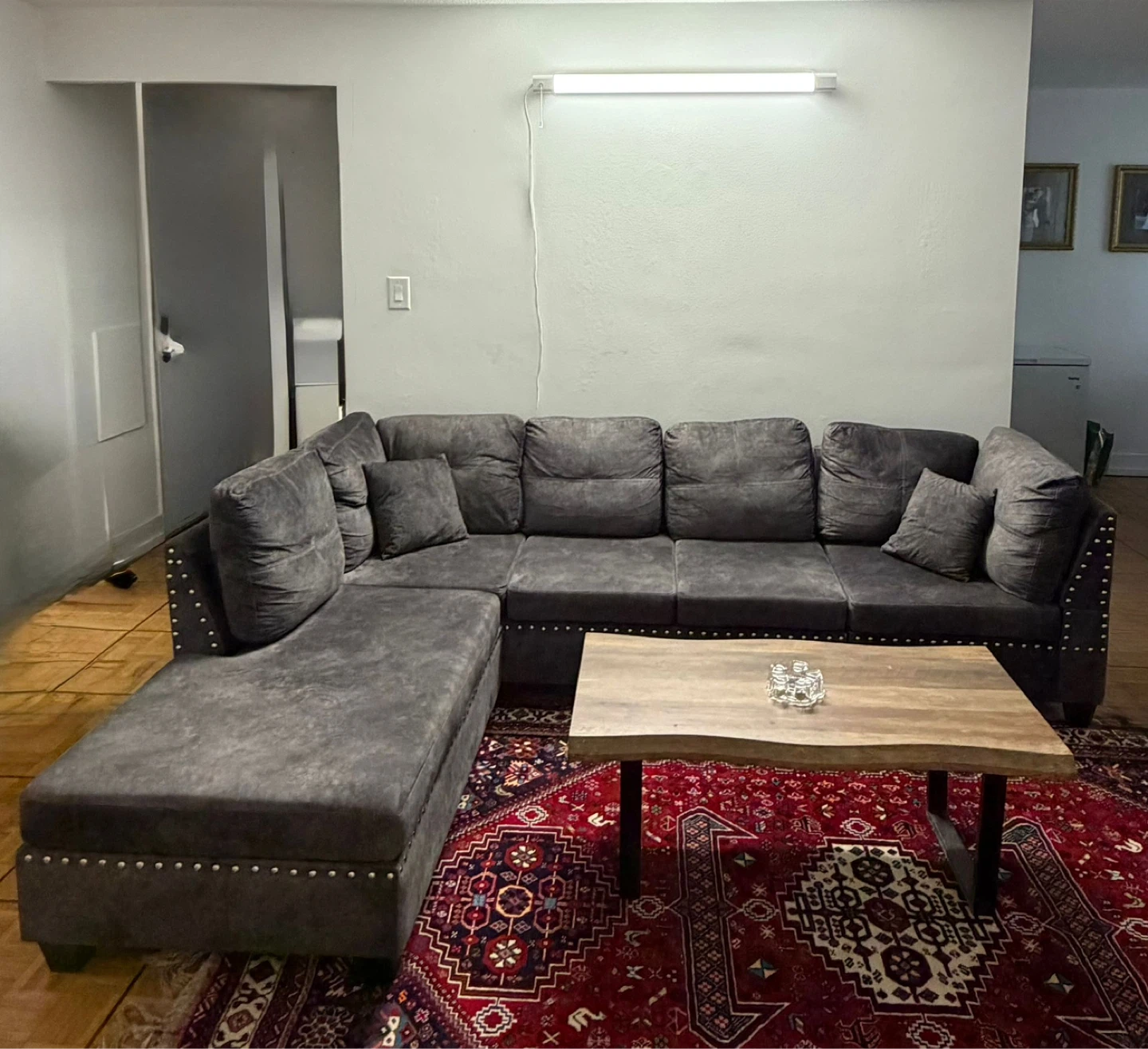 Sectional Sofa with Chaise and coffee table