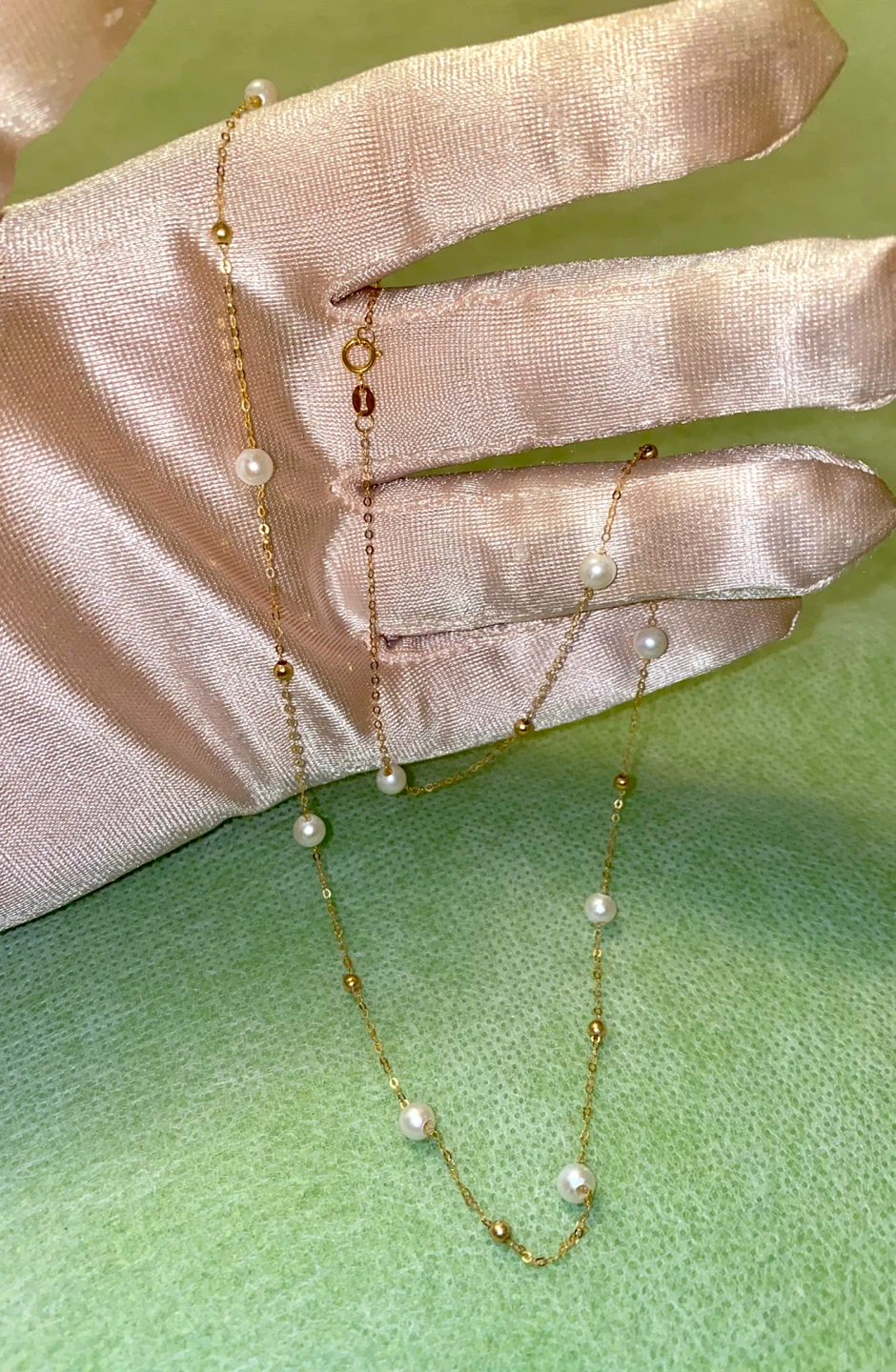 18 K Gold Pearl Necklace - photo 2