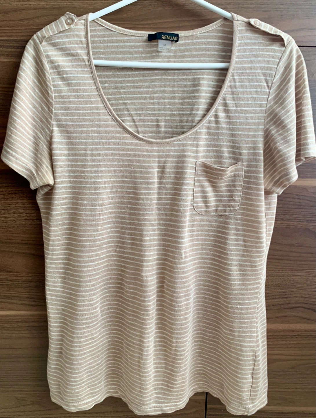 Renuar Women's Striped Linen T-Shirt - Size M