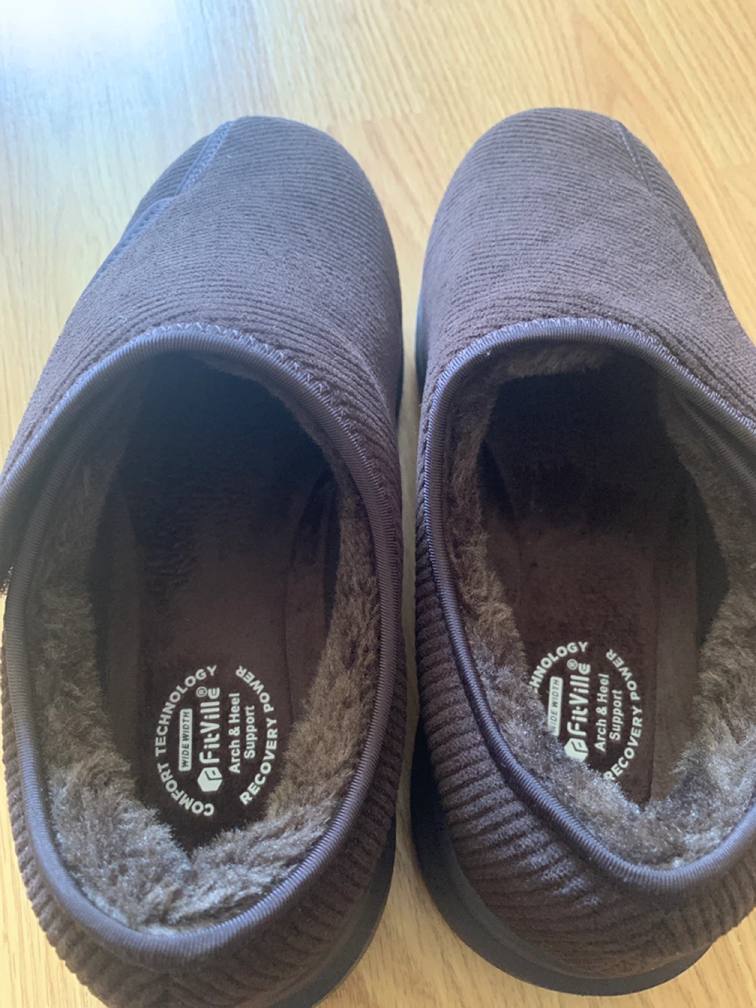 FitVille Men's Brown Wide Width Slippers Size 9EW - photo 3