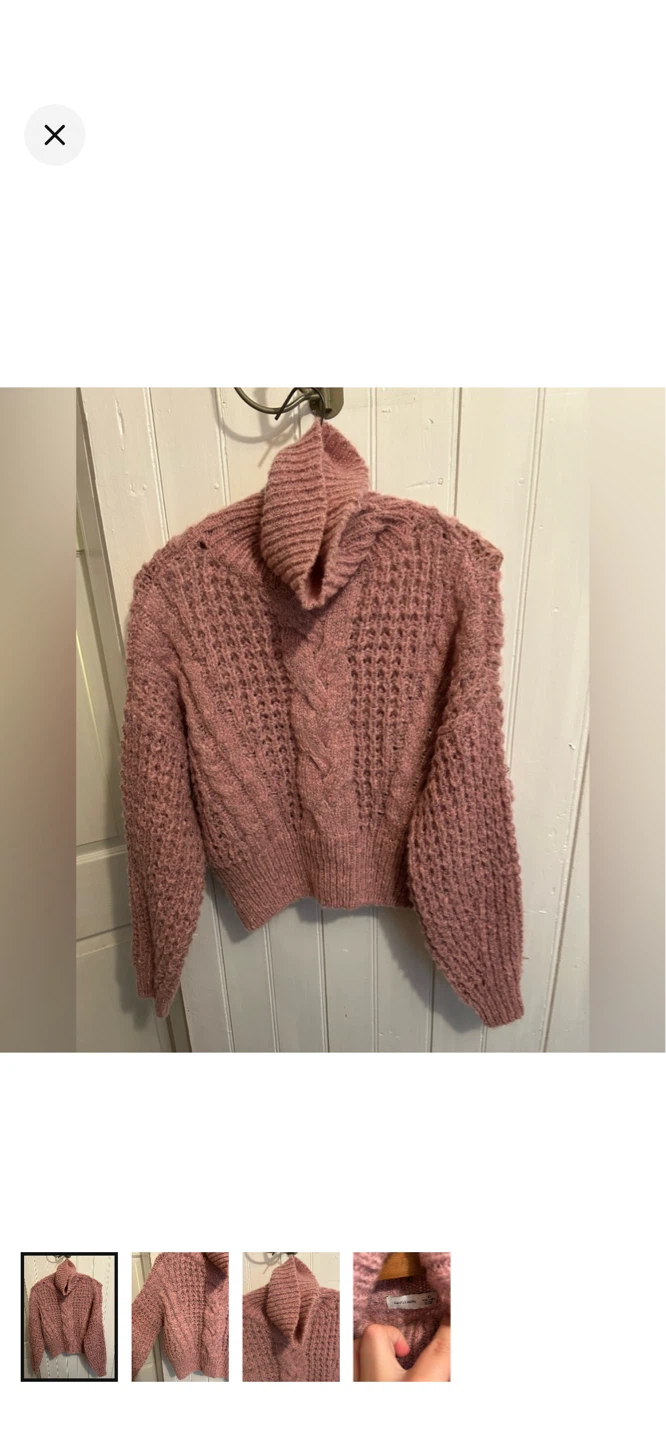 Gentle Fawn Pink Cable Knit Turtleneck Sweater