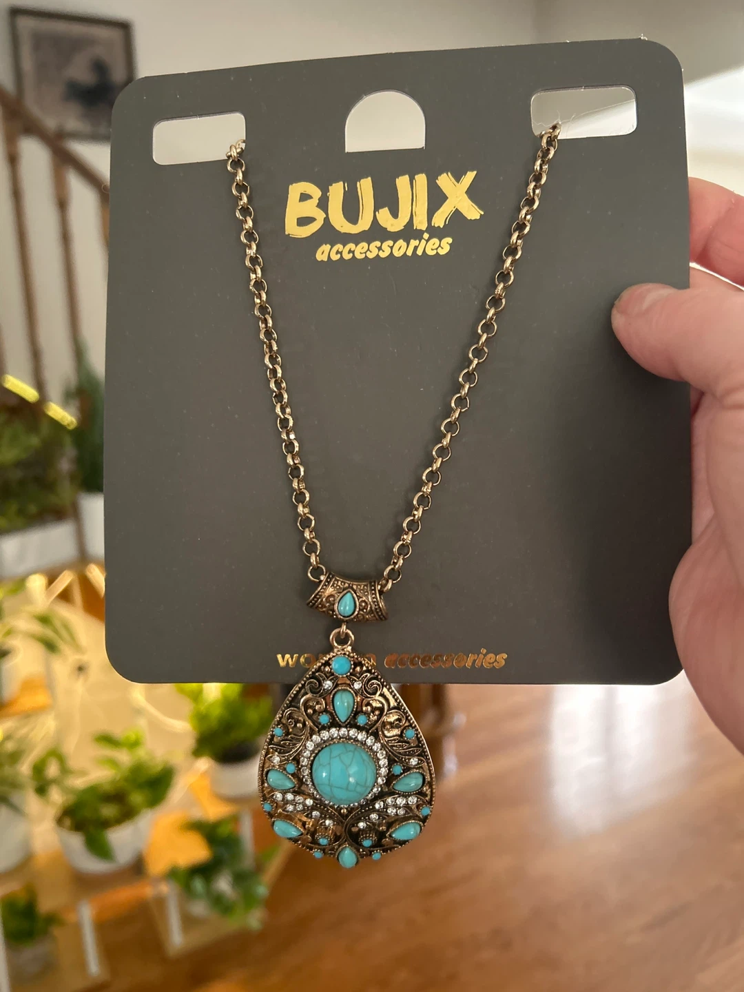 Bujix Accessories Turquoise Pendant Necklace - photo 3